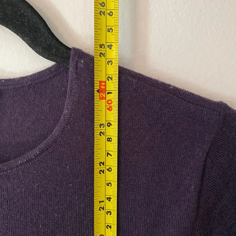 J. Jill Plum Purple Merino Wool Crewneck Sweater Minimalist Women's size Small